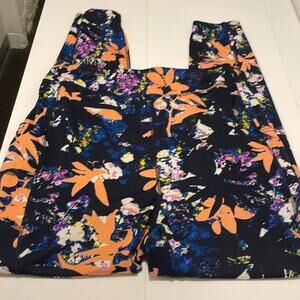 Pop Fit Brand Floral Collage Size XL Leggings Full Length Side Pockets